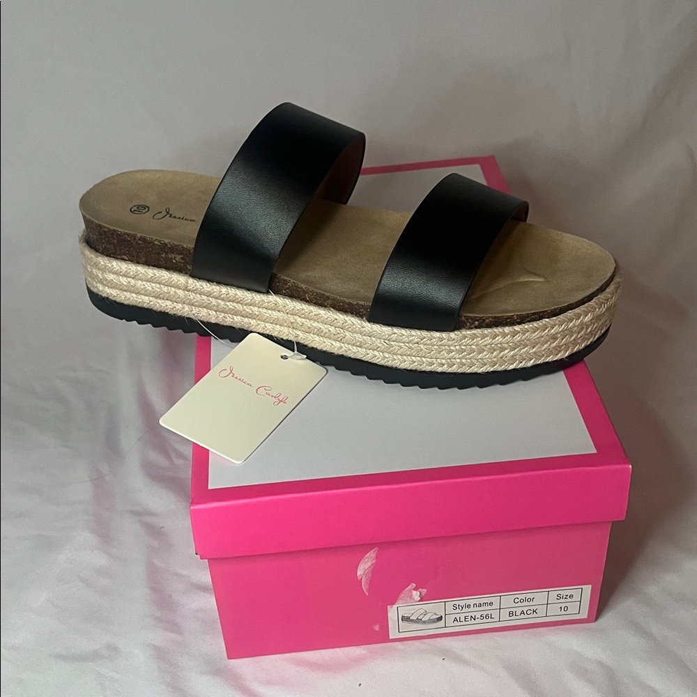 Jessica Carlyle Black Platform Sandals